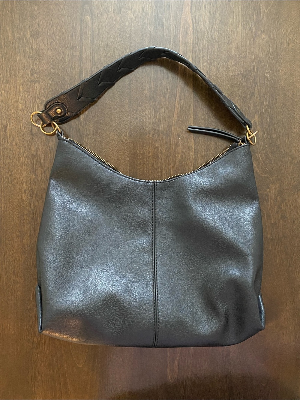 Market & Spruce Classic Black Leather Hobo Bag - Comfortable Shoulder Carry